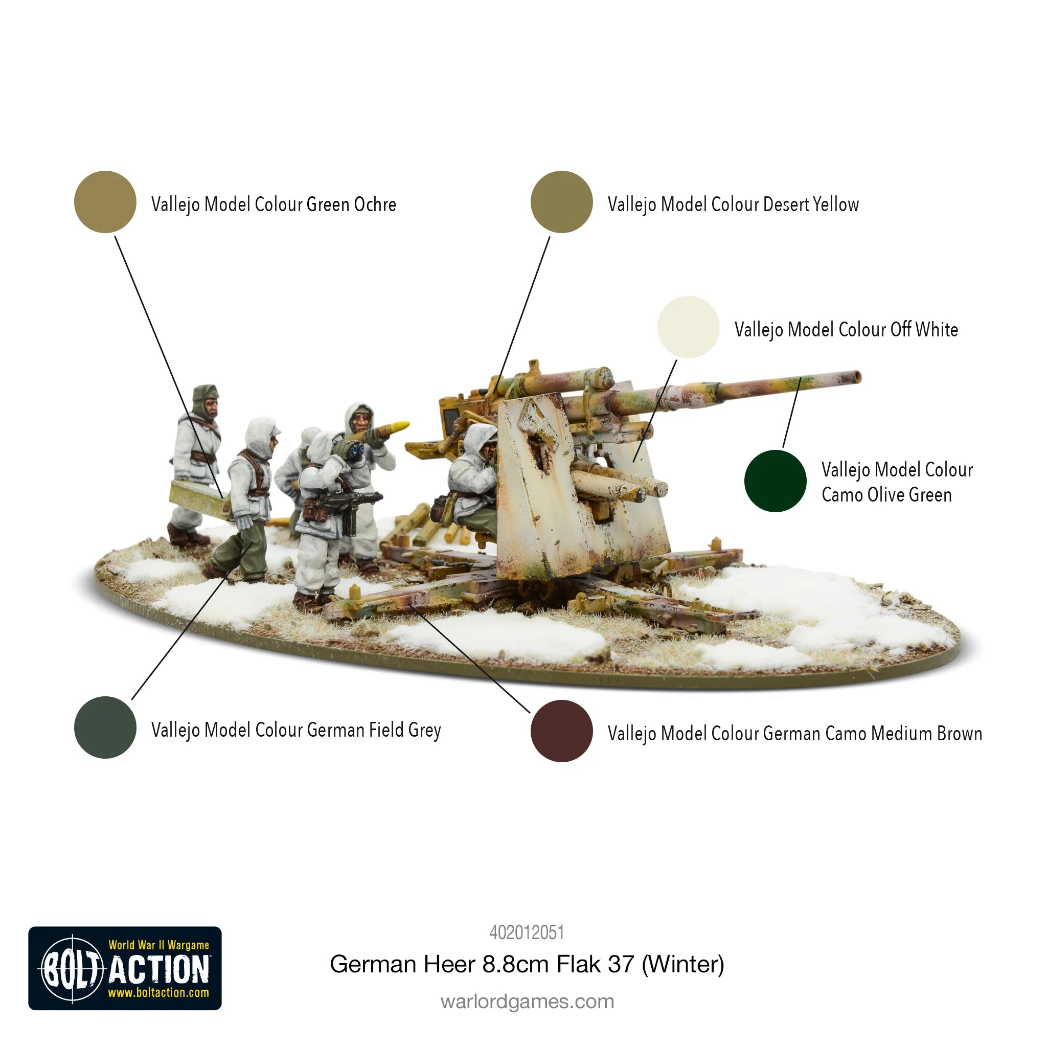 Bolt Action | German Heer 8.8cm Flak 37 Winter | 28mm Metal Unit