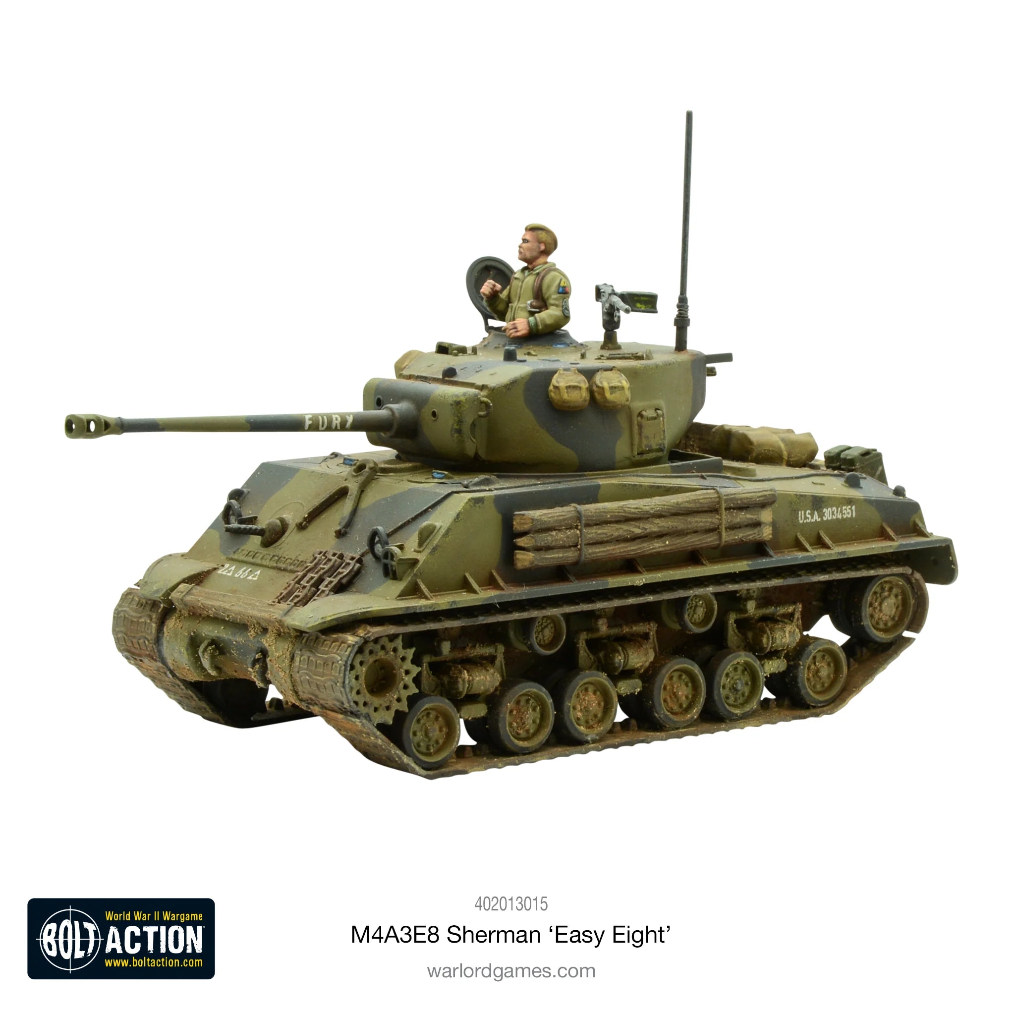 Bolt Action | USA M4A3E8 Sherman Easy Eight Medium Tank | 28mm Plastic Vehicle