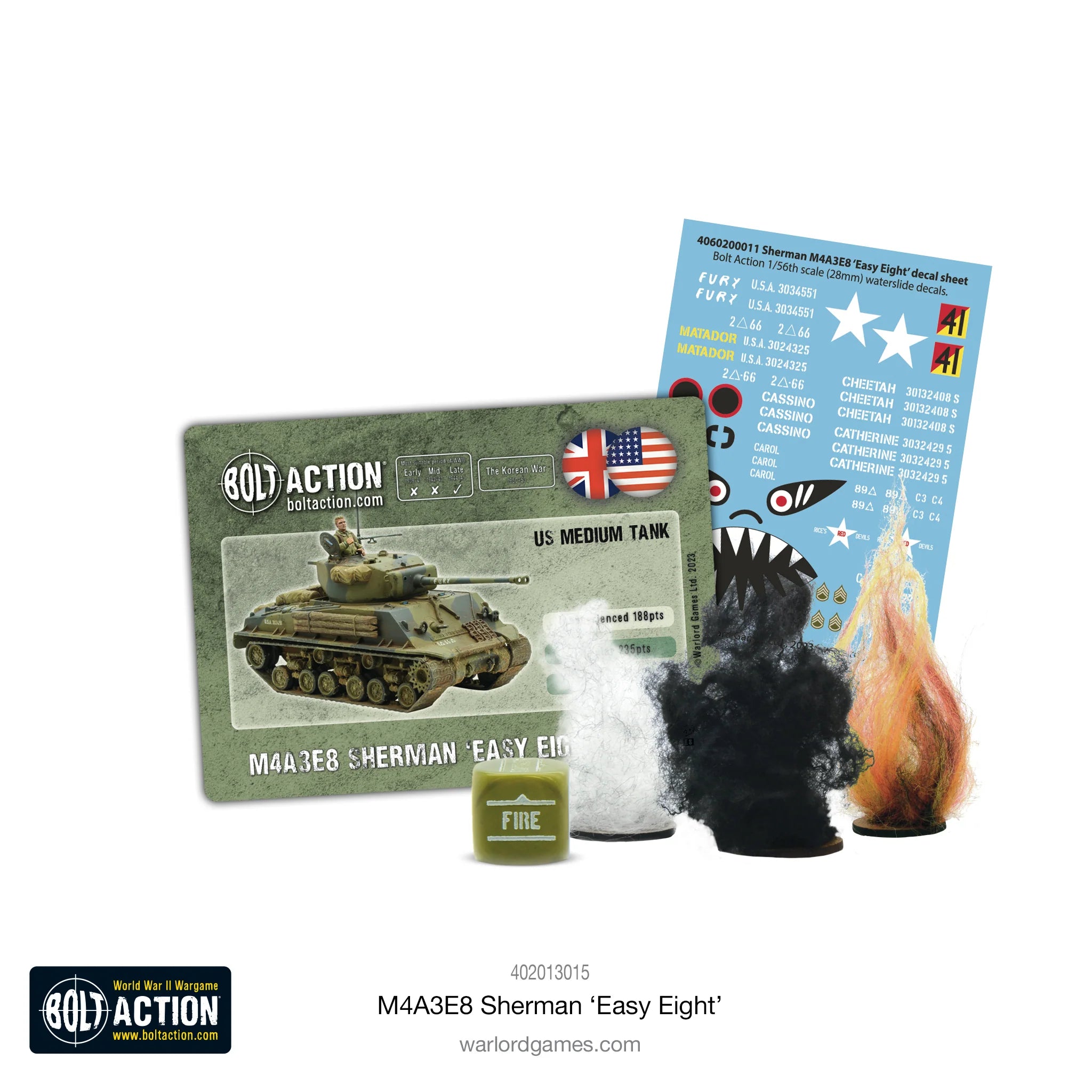 Bolt Action | USA M4A3E8 Sherman Easy Eight Medium Tank | 28mm Plastic Vehicle