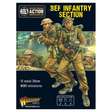 Bolt Action | British BEF Infantry Section | 28mm Metal Unit | Warlord | Miniature Kingdoms