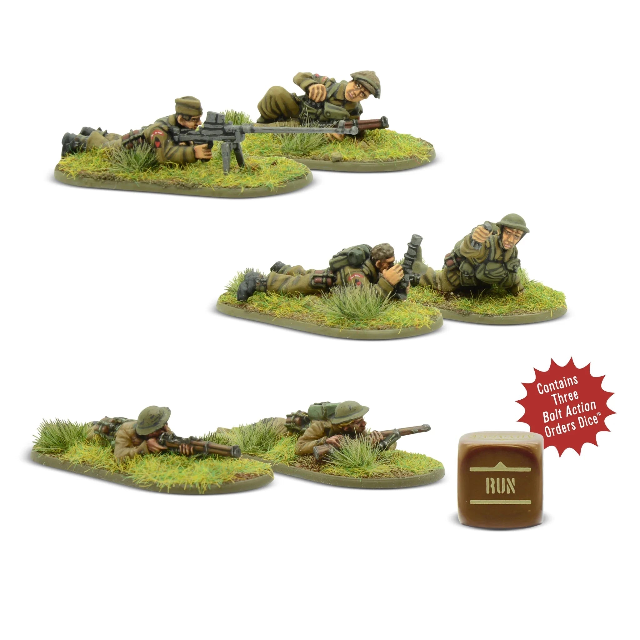 Bolt Action | British | BEF Weapons Team | 28mm Resin Small Box | Warlord | Miniature Kingdoms