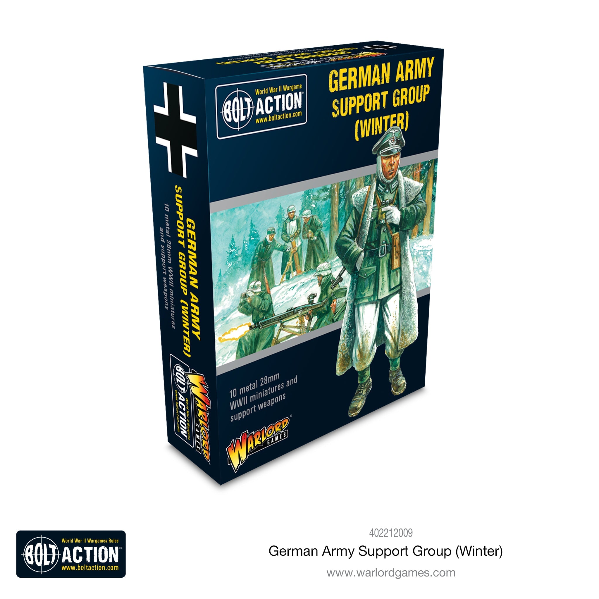 Bolt Action | German Army Support Group Winter | 28mm Metal Unit | Warlord | Miniature Kingdoms