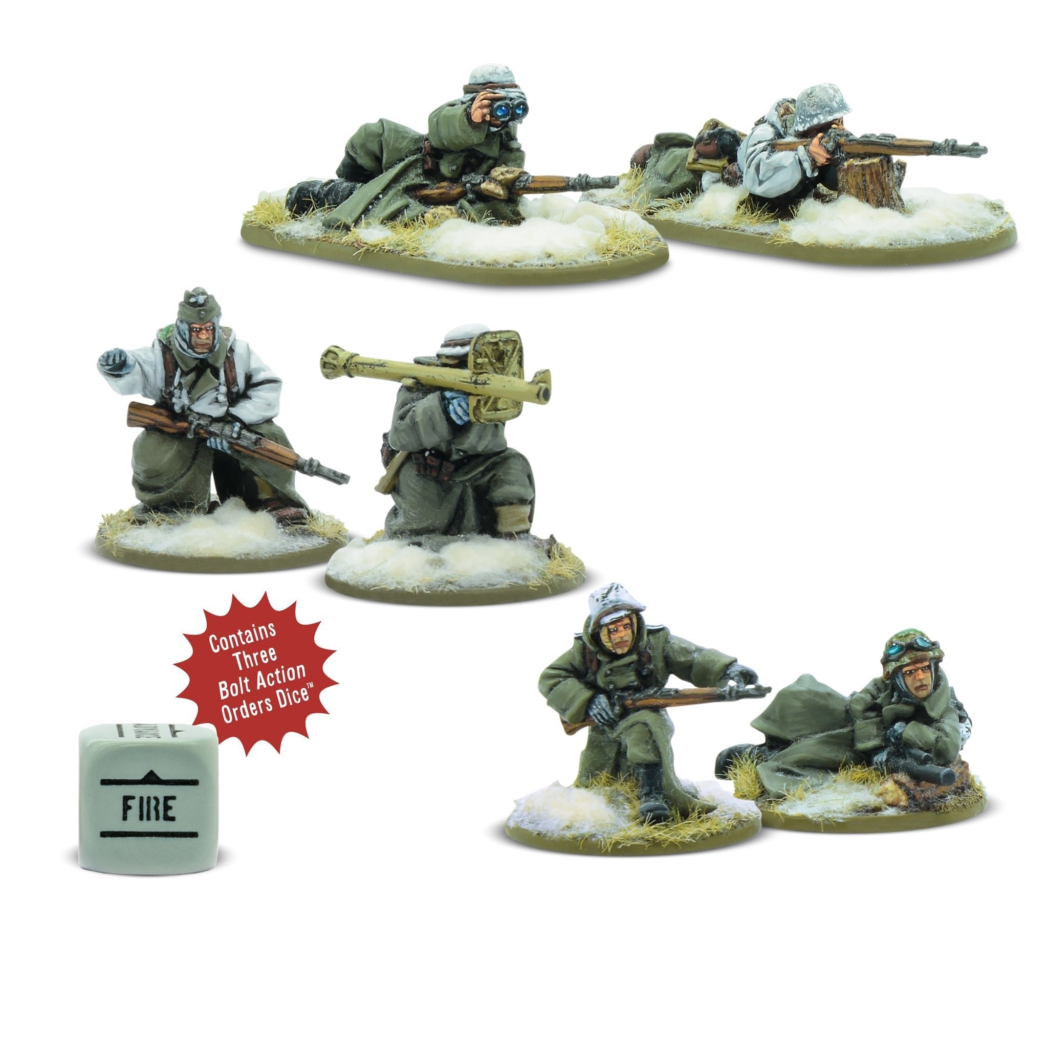 Bolt Action | German Heer Weapons Team Winter | 28mm Resin Unit | Warlord | Miniature Kingdoms