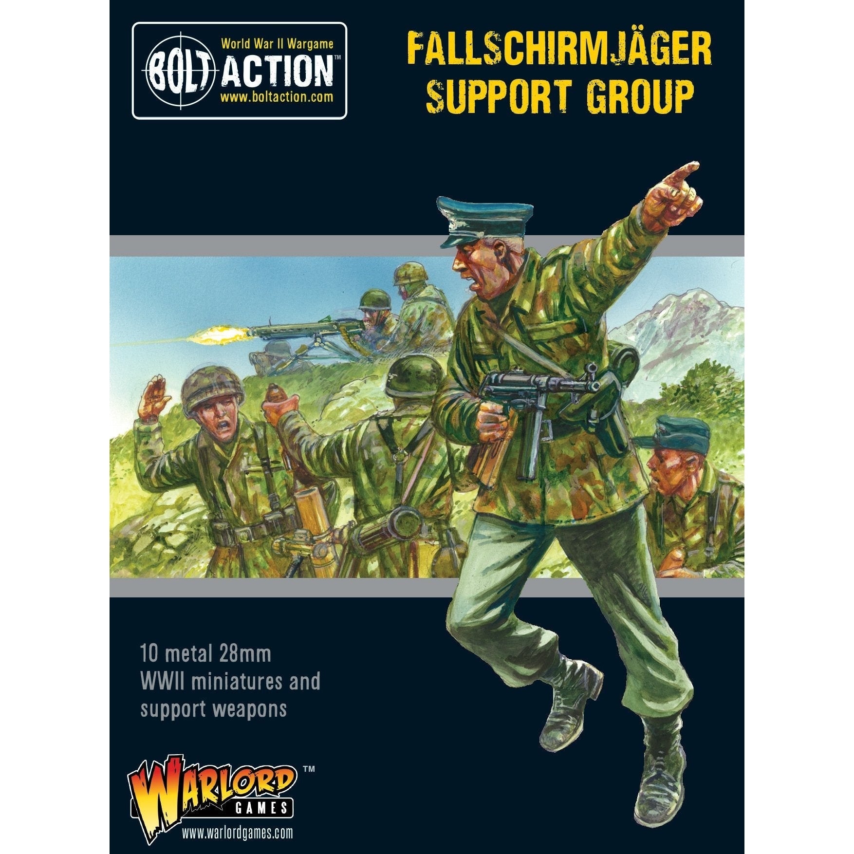 Bolt Action | German Fallschirmjager Support Group | 28mm Metal Unit | Warlord | Miniature Kingdoms