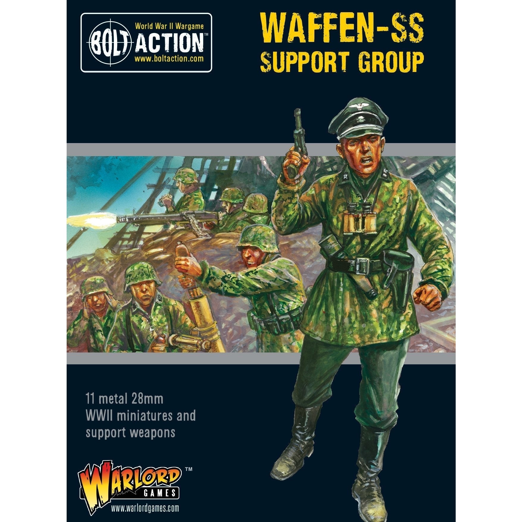 Bolt Action | German Waffen-SS Support Group | 28mm Metal Unit | Warlord | Miniature Kingdoms