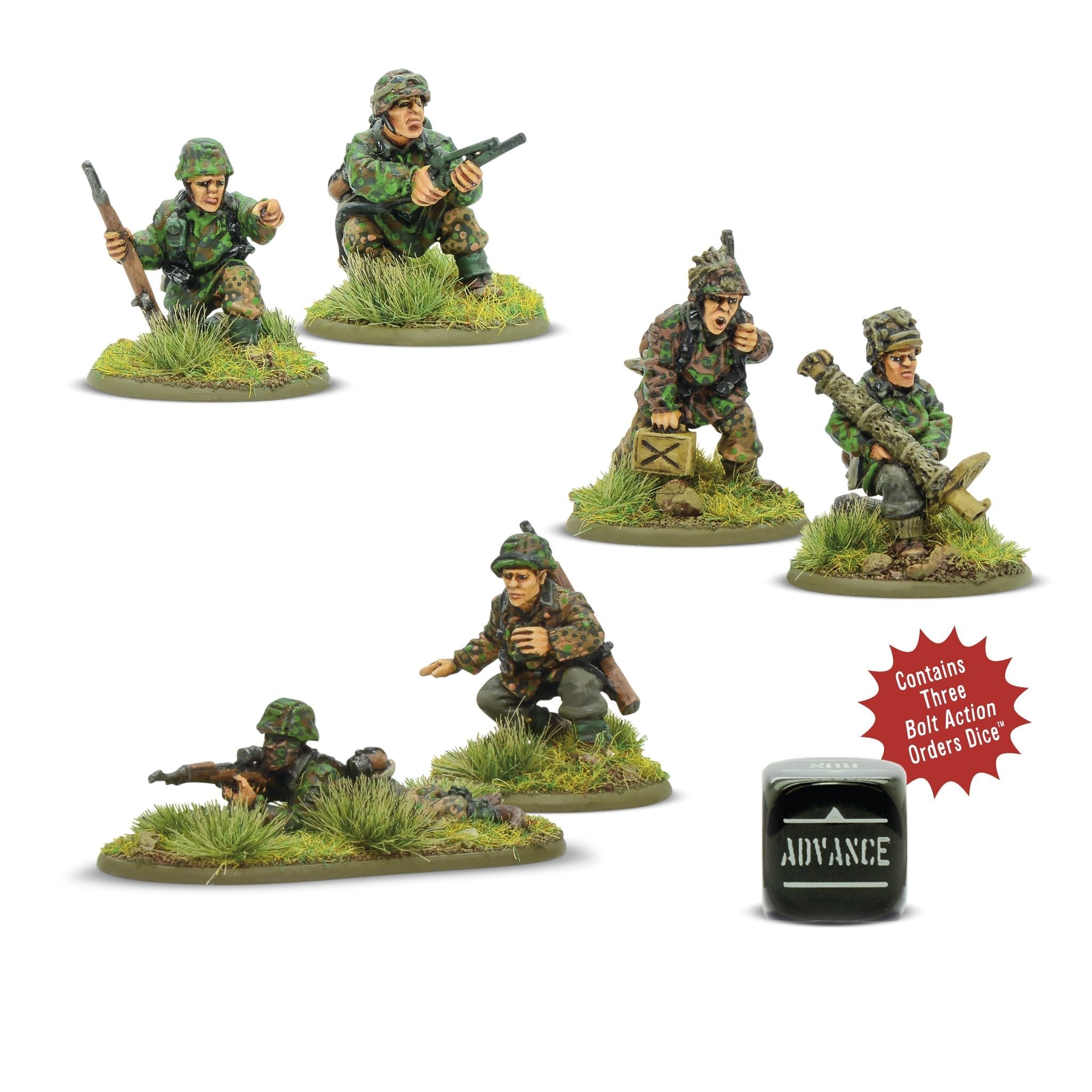 Bolt Action | German Waffen-SS Weapons Teams | 28mm Resin Unit | Warlord | Miniature Kingdoms