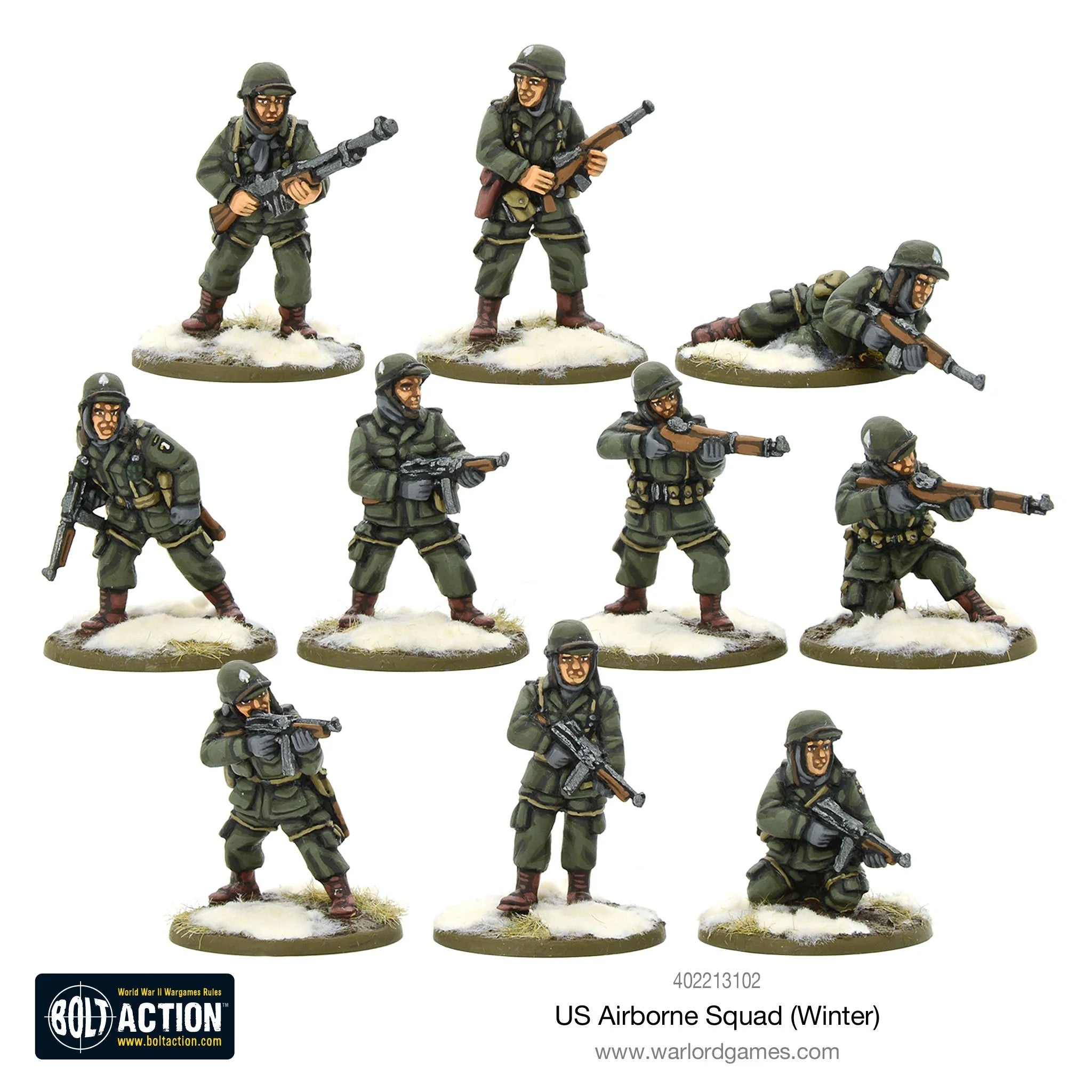 Bolt Action | US Airborne Squad Winter| 28mm Metal Unit