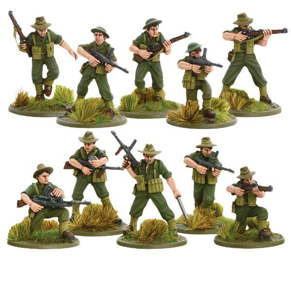 Bolt Action | Australian | Australian Jungle Division Infantry Section | 28mm Metal Small Box | Warlord | Miniature Kingdoms