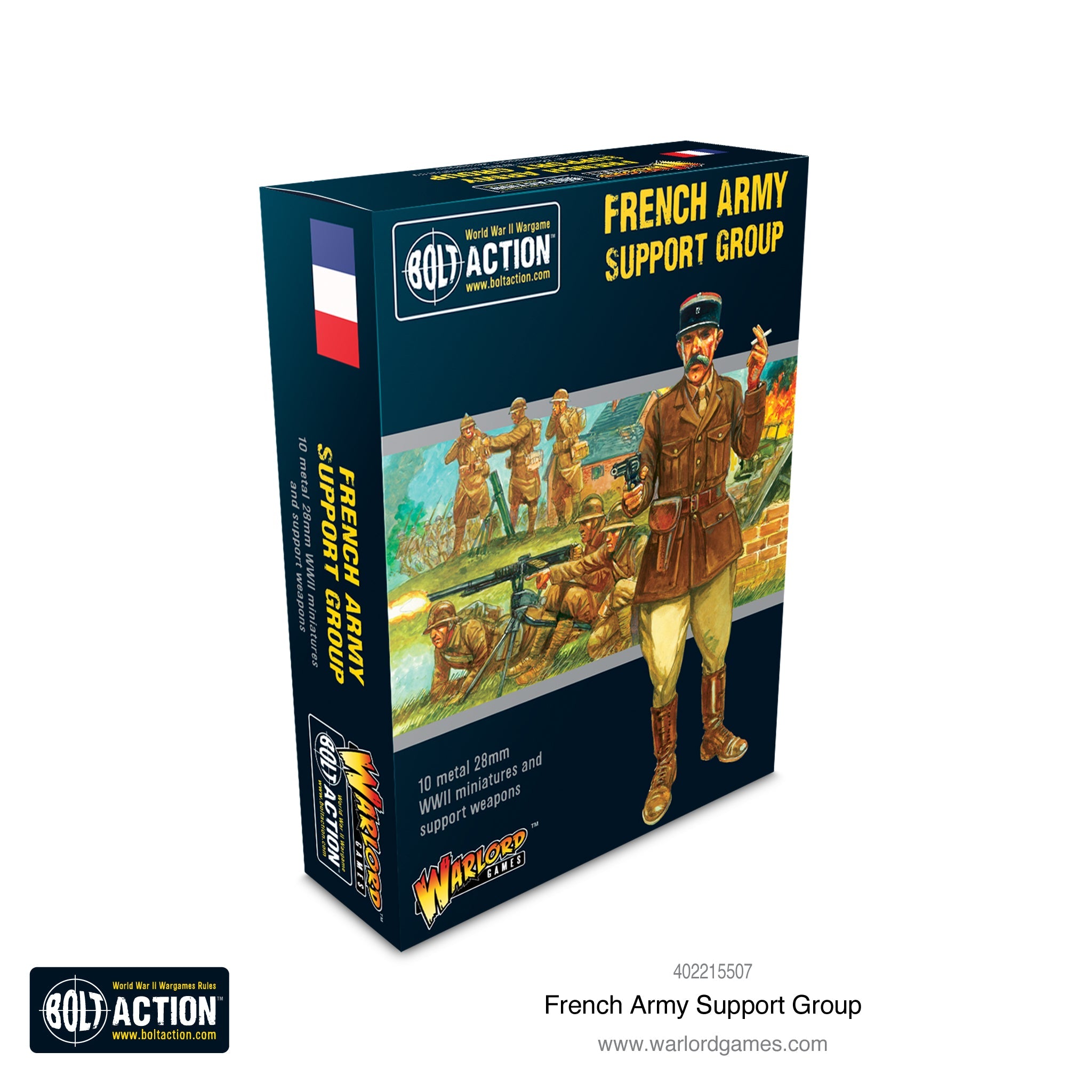 Bolt Action | French Army Support Group | 28mm Metal Unit | Warlord | Miniature Kingdoms