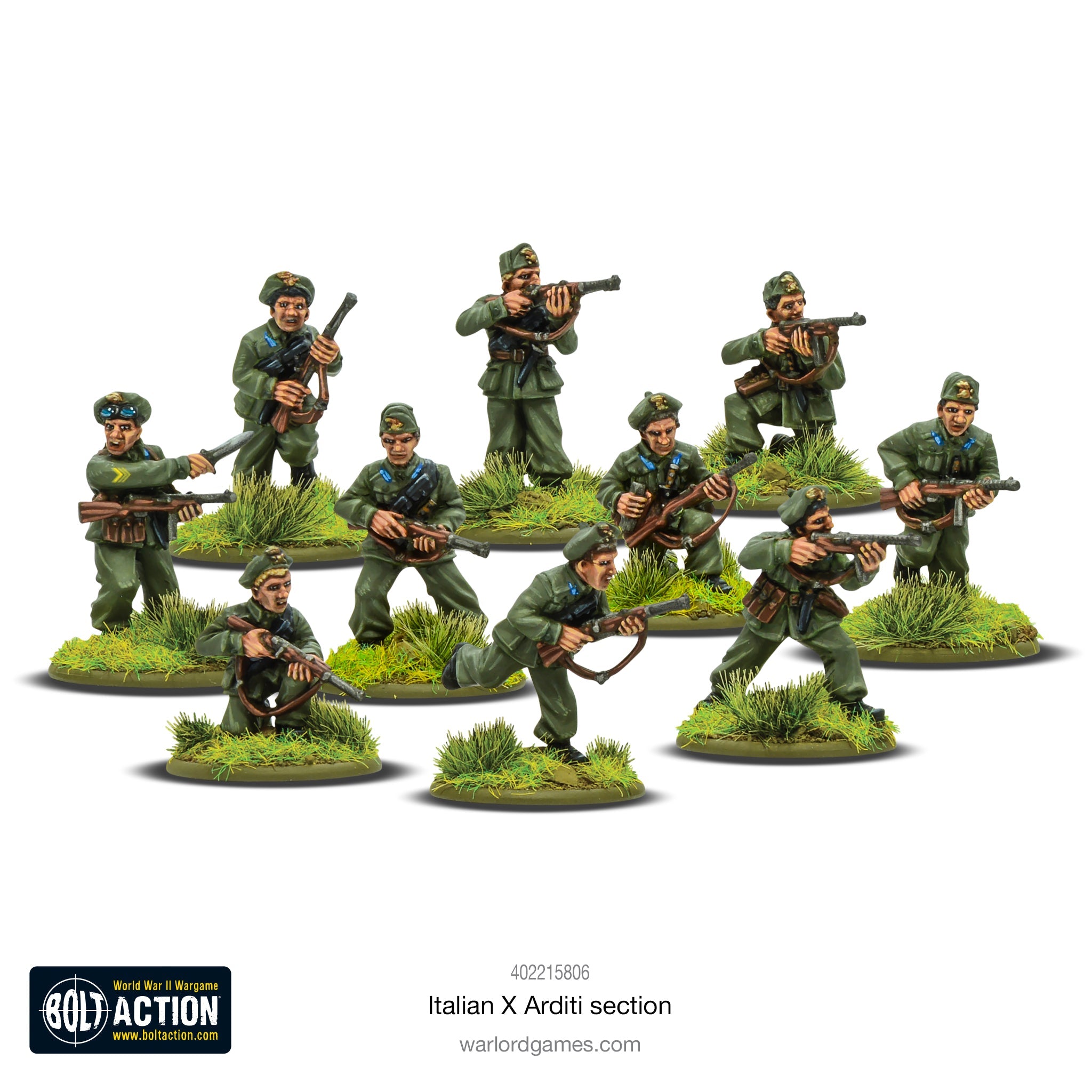 Bolt Action | Italian X Arditi Section | 28mm Metal Unit | Warlord | Miniature Kingdoms