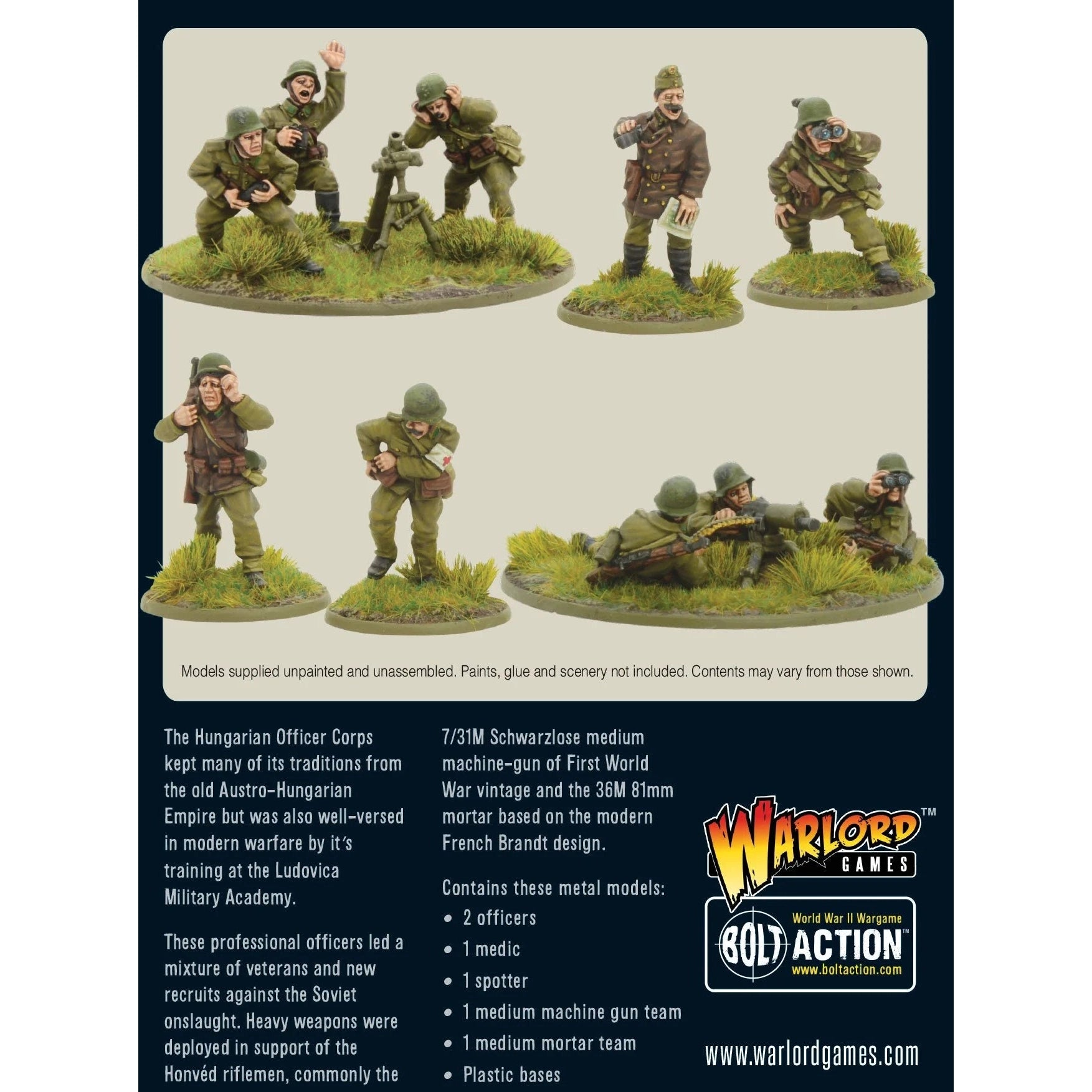 Bolt Action | Hungarian | Hungarian Army Support Group | 28mm Metal Unit | Warlord | Miniature Kingdoms