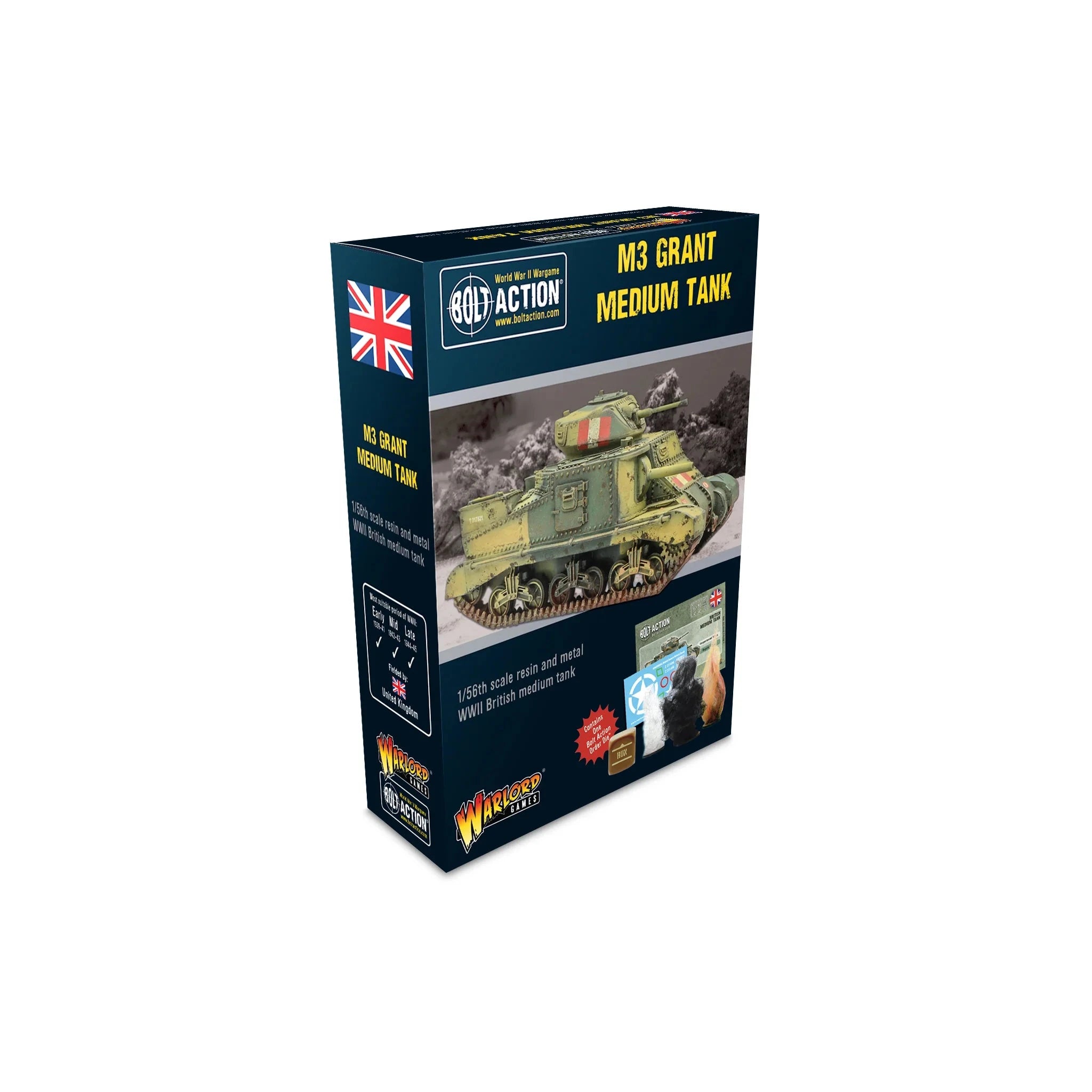 Bolt Action | British M3 Grant Medium Tank | 28mm Resin Metal Vehicle