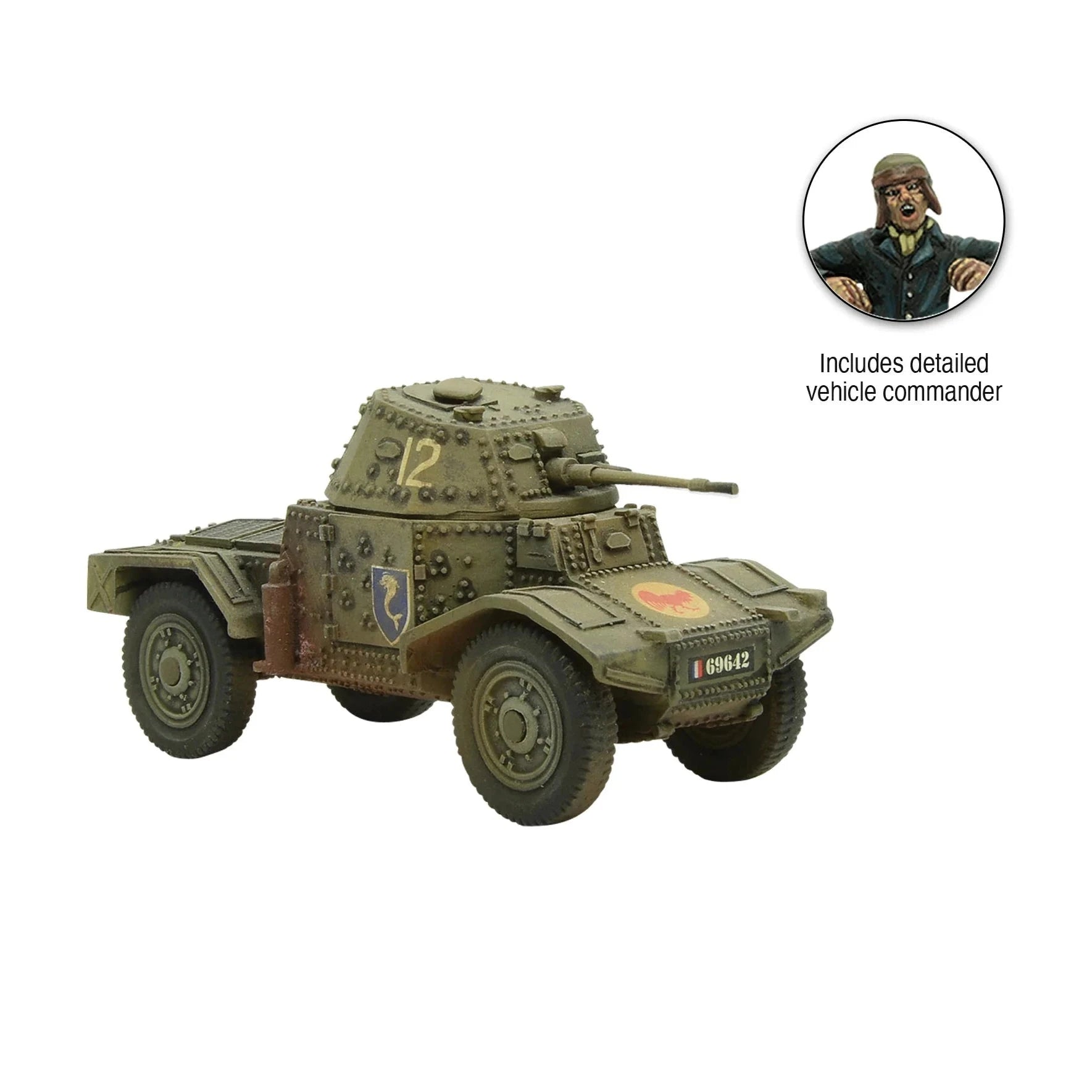 Bolt Action | French | AMD Panhard 178 Armoured Car | 28mm Resin Vehicle | Warlord | Miniature Kingdoms