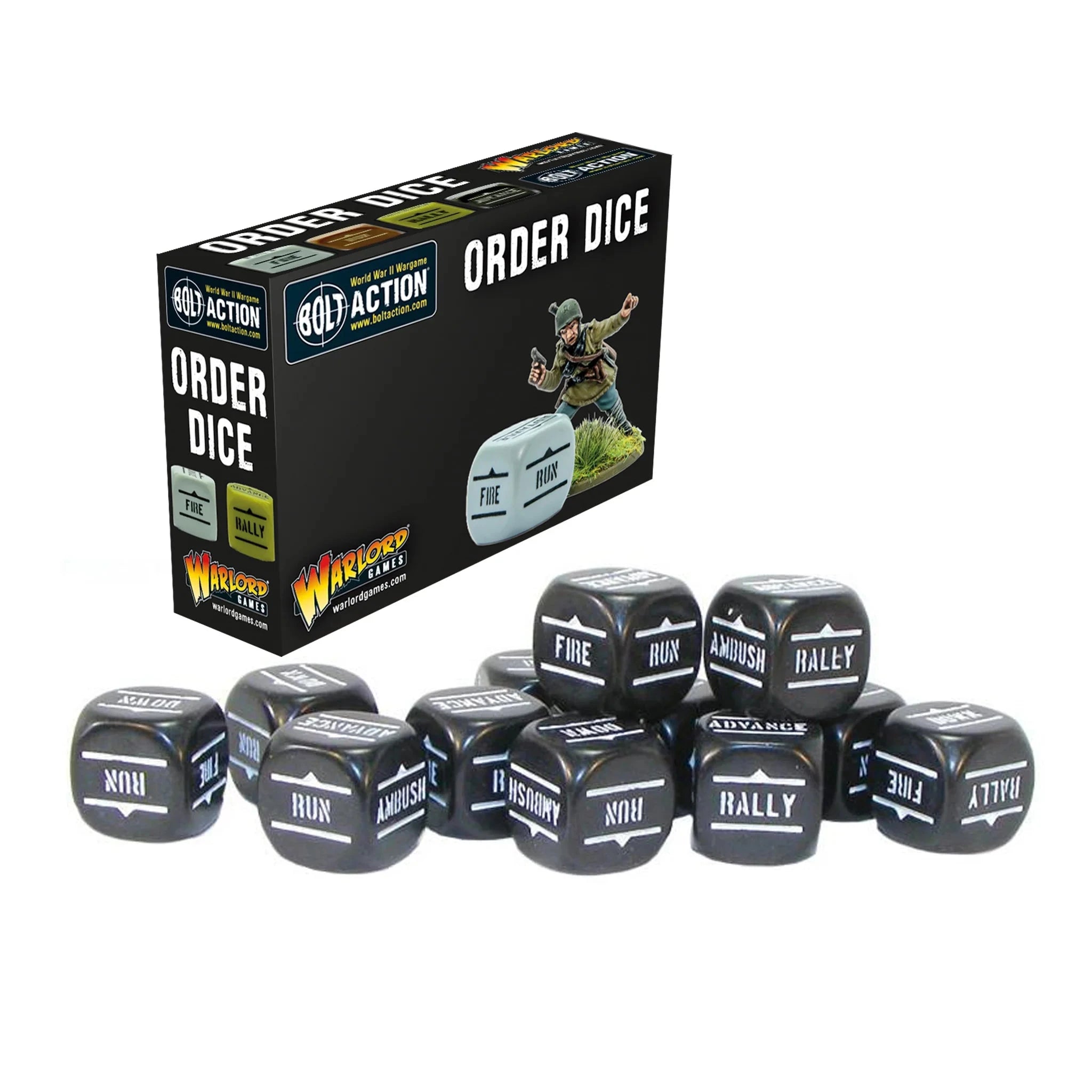 Warlord Bolt Action | Other | BLACK Order Dice | D6 Dice Small Box | Warlord | Miniature Kingdoms