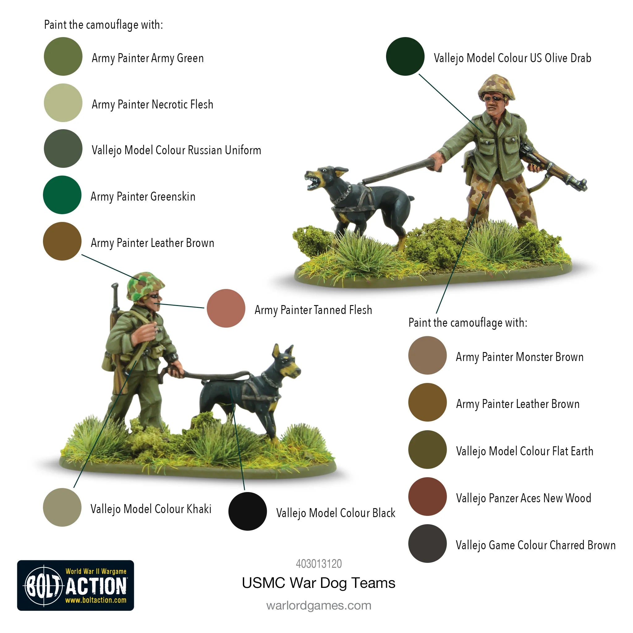 Bolt Action | American USMC War Dogs Team | 28mm Metal Blister Pack