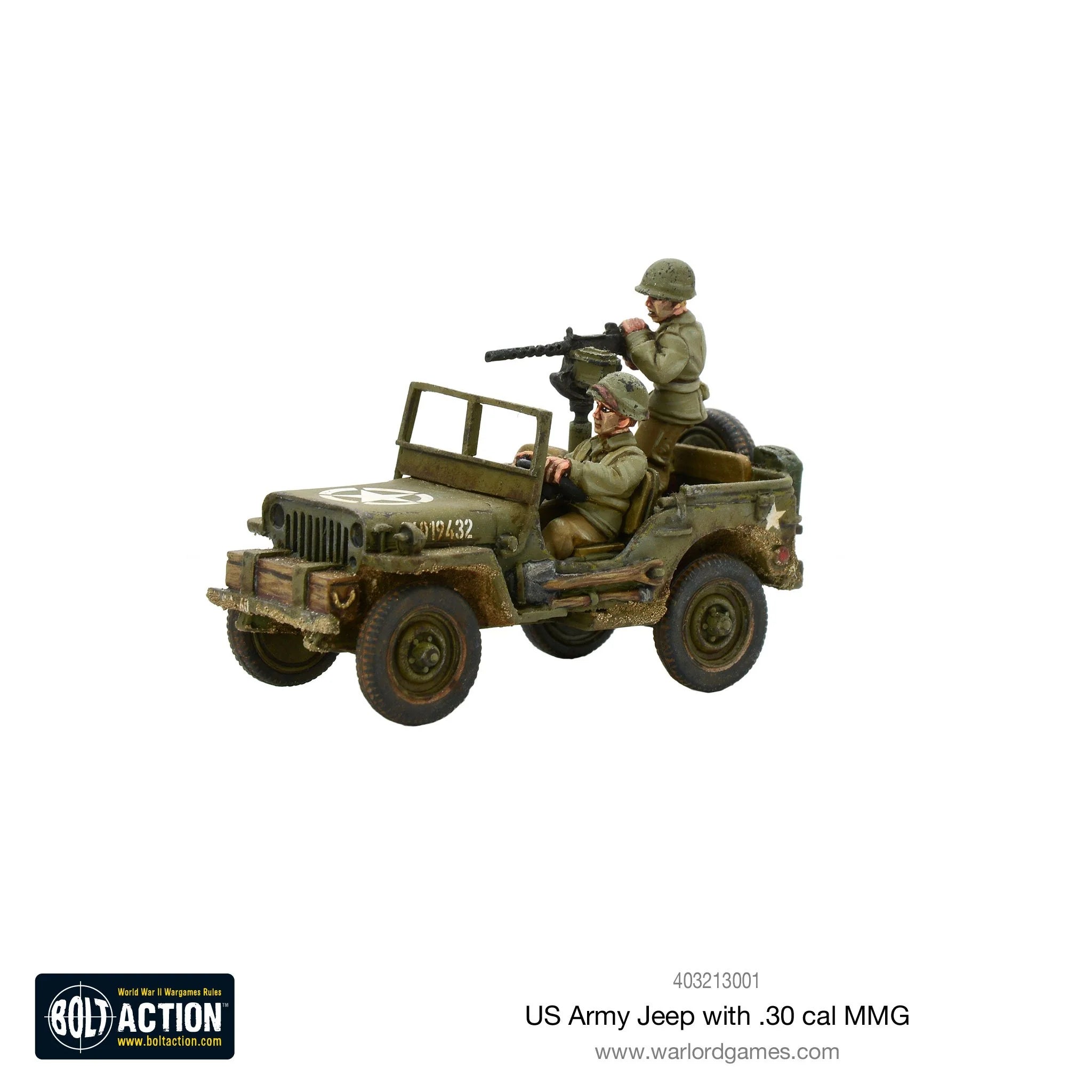 Bolt Action | American US Army Jeep 30 Cal MMG | 28mm Metal Blister Pack