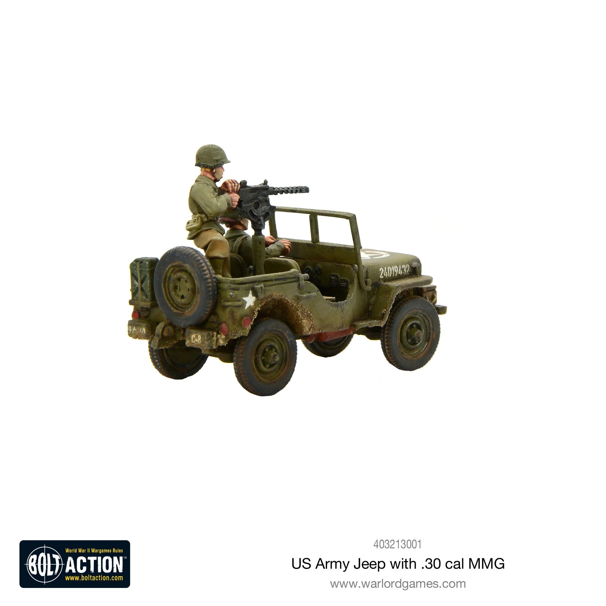 Bolt Action | American US Army Jeep 30 Cal MMG | 28mm Metal Blister Pack