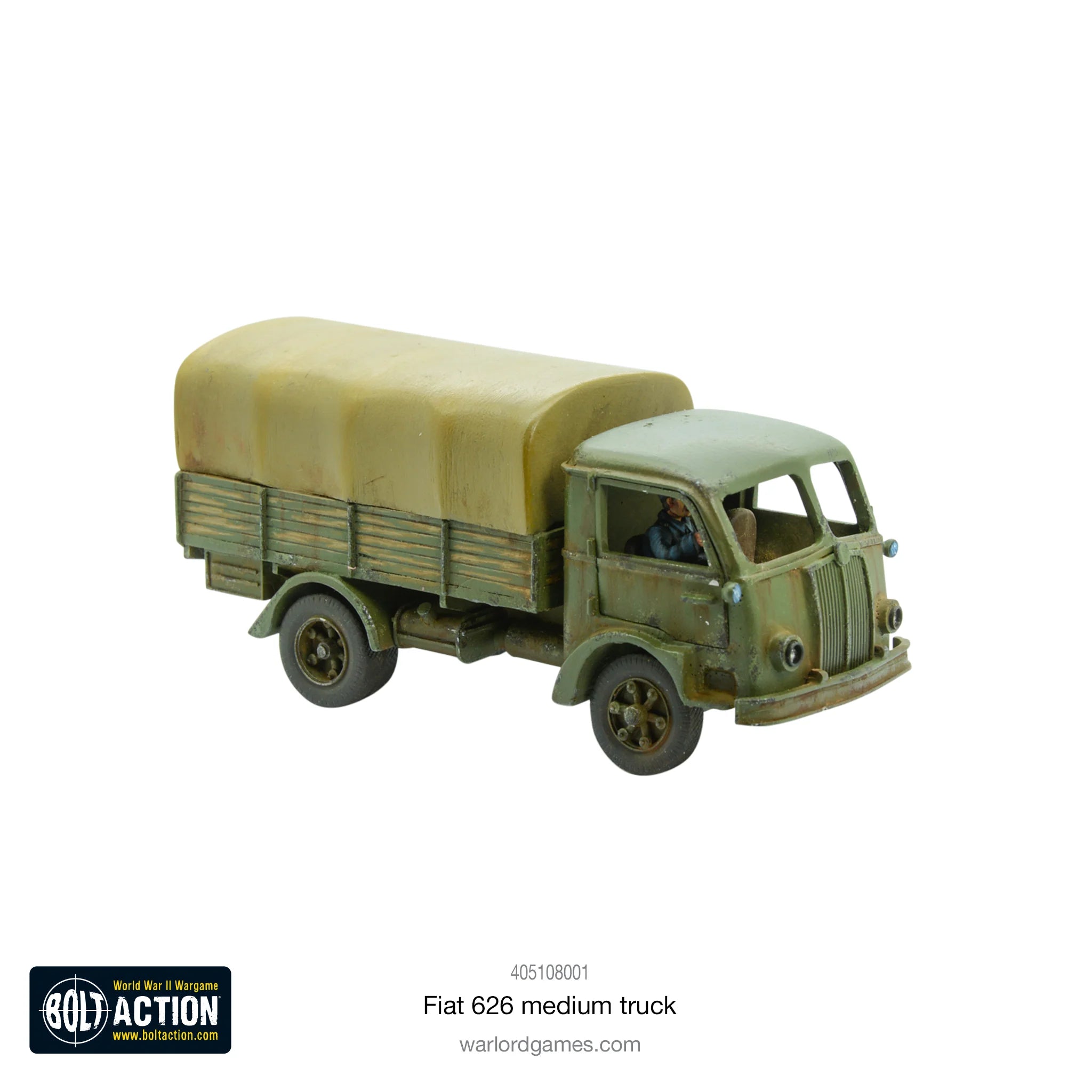 Bolt Action | Italian | Fiat 626 Medium Truck | 28mm Metal Vehicle | Warlord | Miniature Kingdoms