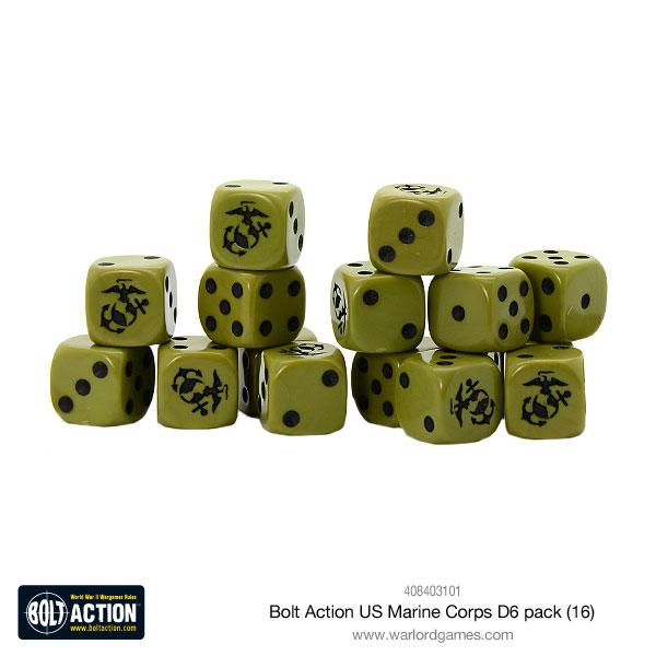 Bolt Action | USA US Marine Corp | D6 Dice Bag | Warlord | Miniature Kingdoms