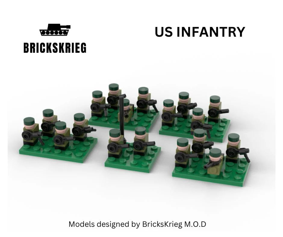Brickskrieg | US | Infantry Unit | 1/100 Scale Blocks Bag Pack