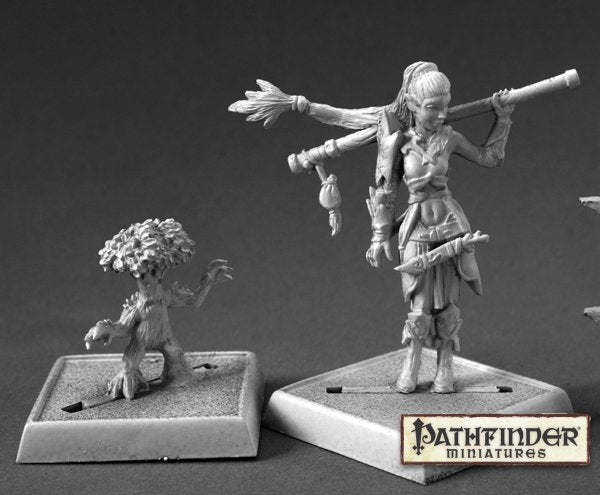 Reaper | Druid and Familiar Pathfinder | 28mm Metal Blister Pack