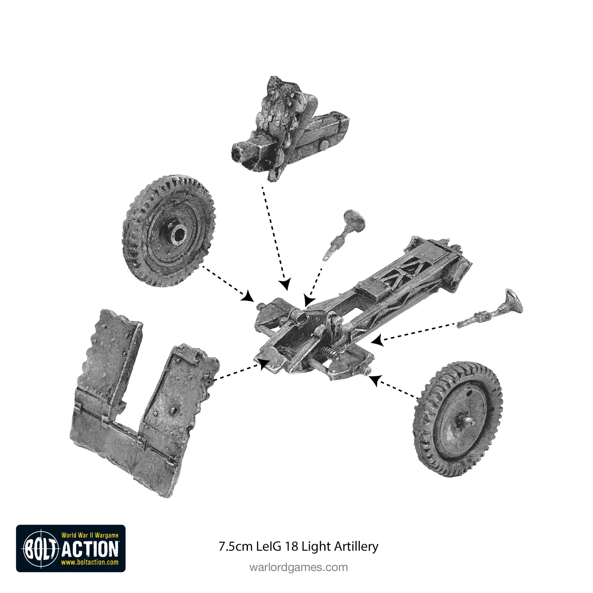 Bolt Action | German Heer 75mm Leig 18 Light Artillery | 28mm Metal Blister Pack