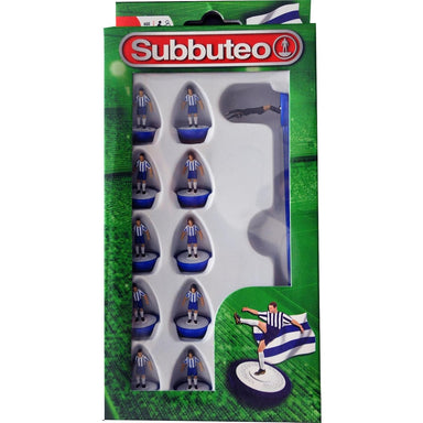 Subbuteo | White and Blue Stripes Team | University Games | Miniature Kingdoms