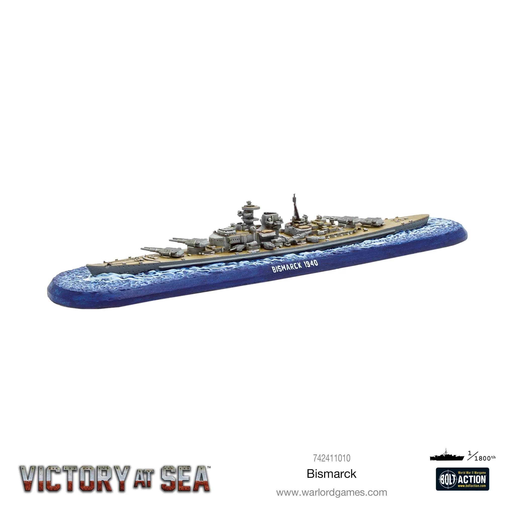 Victory At Sea | Bismark German Battleship | 1/1800th Resin Unit