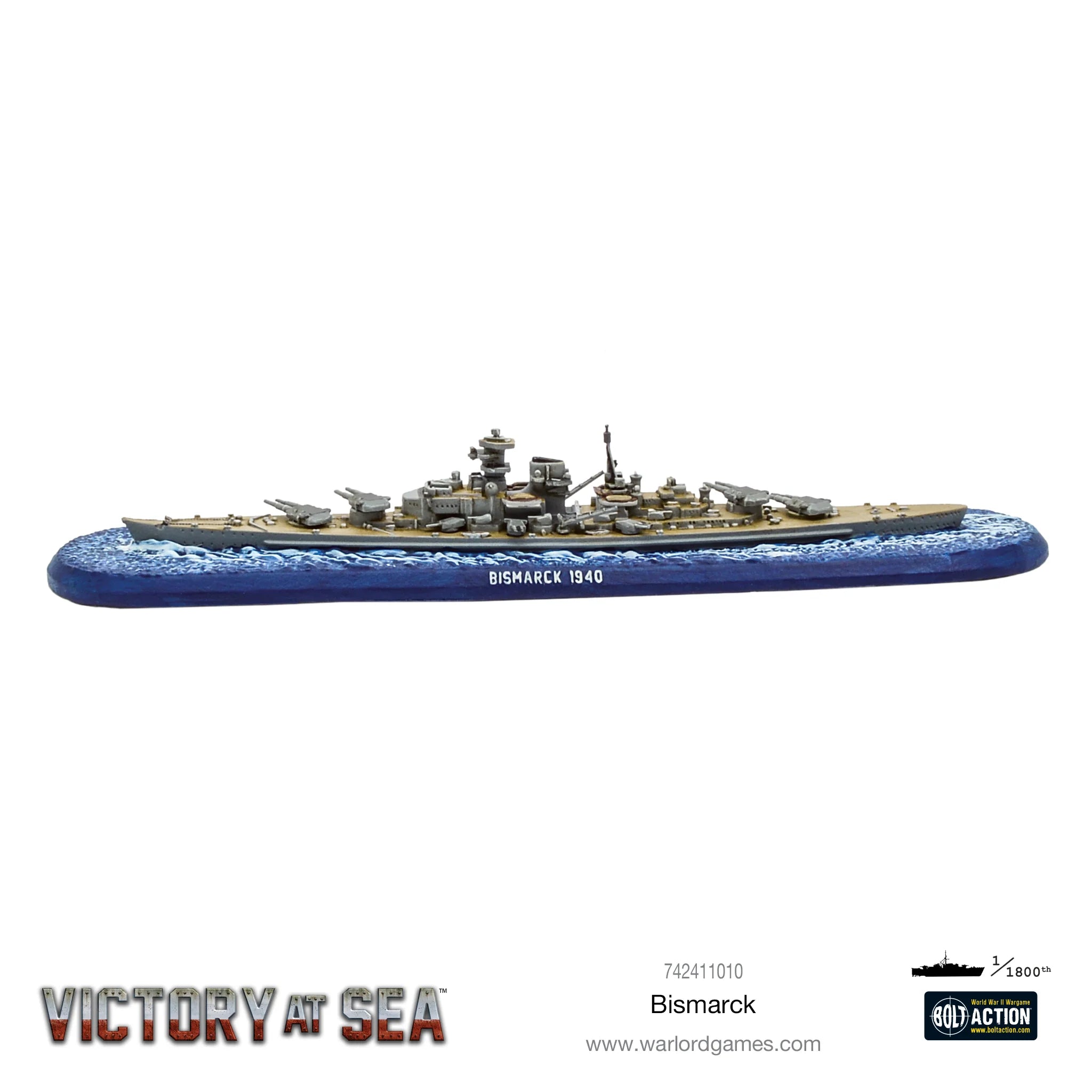 Victory At Sea | Bismark German Battleship | 1/1800th Resin Unit