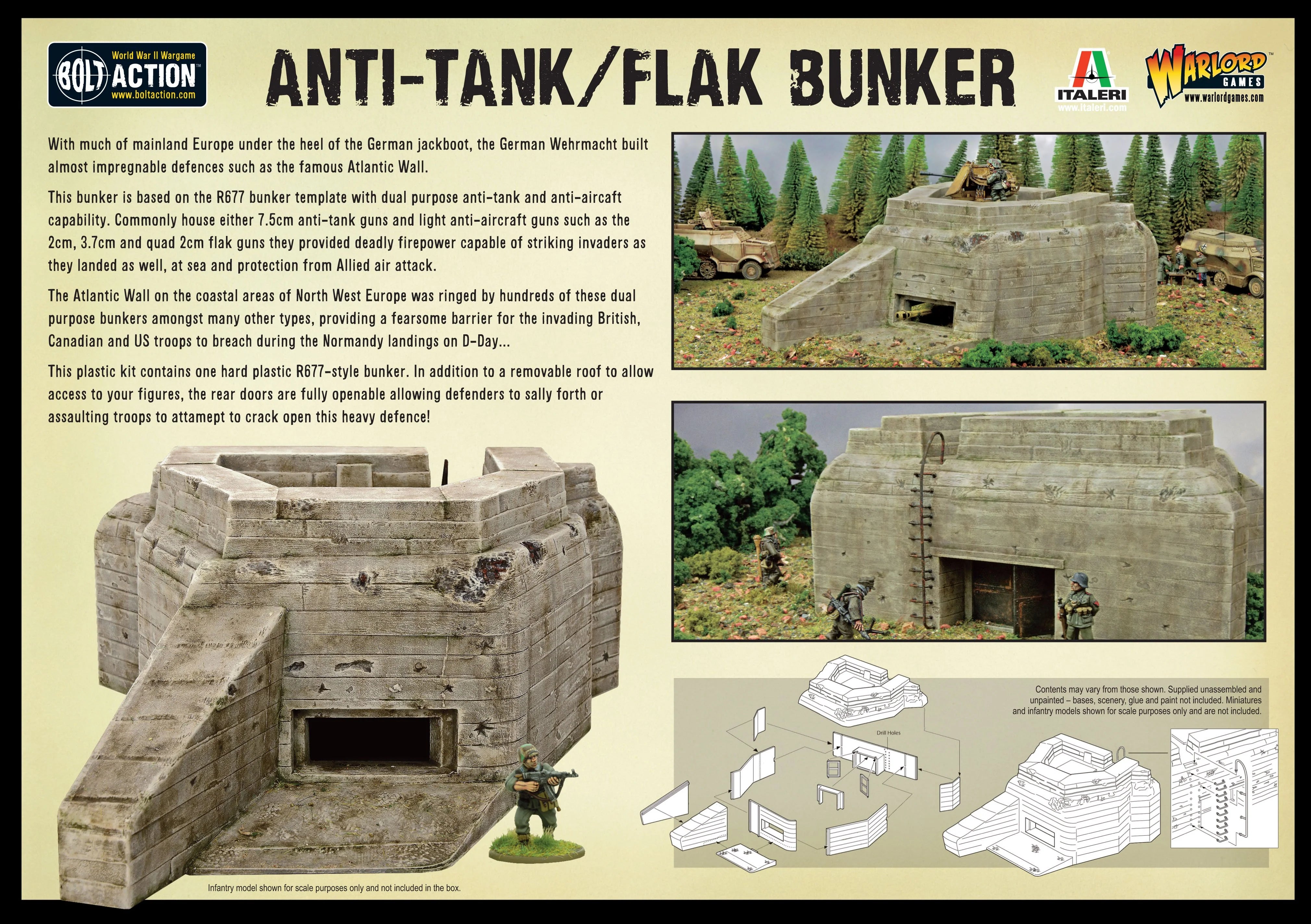 Bolt Action | Anti-Tank / Flak Bunker | 28mm Plastic Terrain