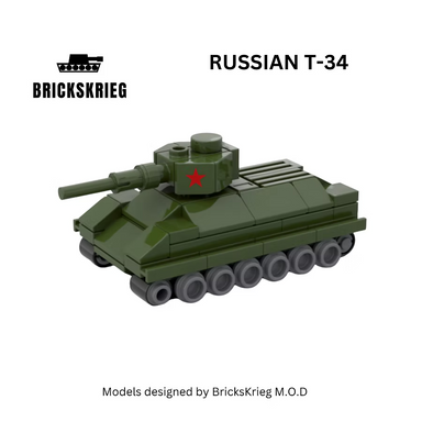 Brickskrieg | Russian | T-34 | 1/100 Scale Blocks Model