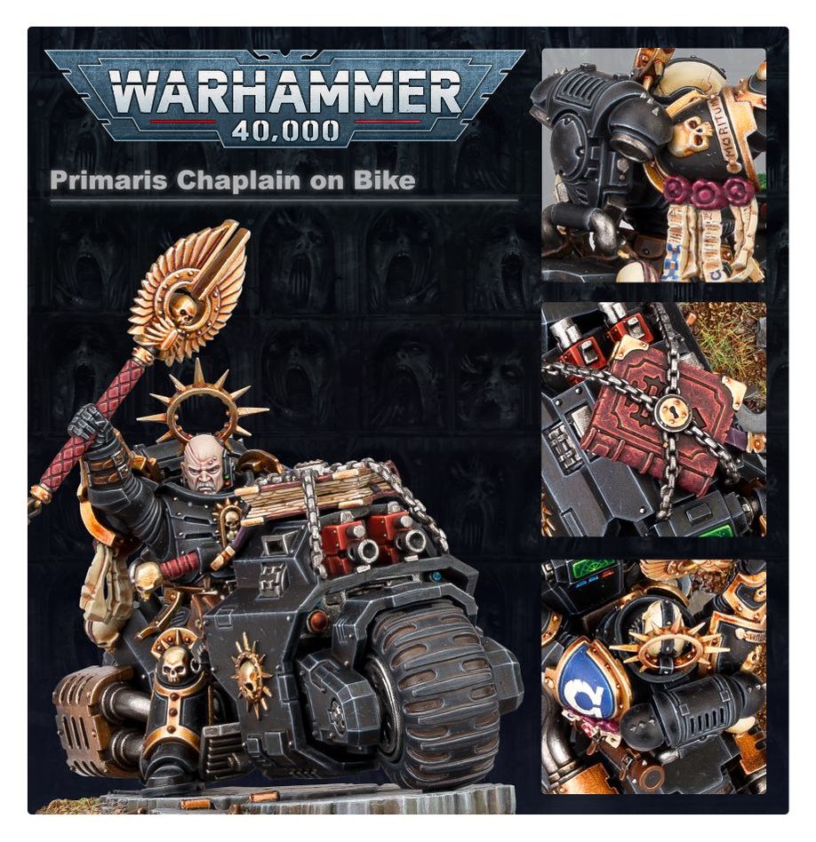 Warhammer 40,000 | Space Marines | Chaplain on Bike | Plastic Character Box