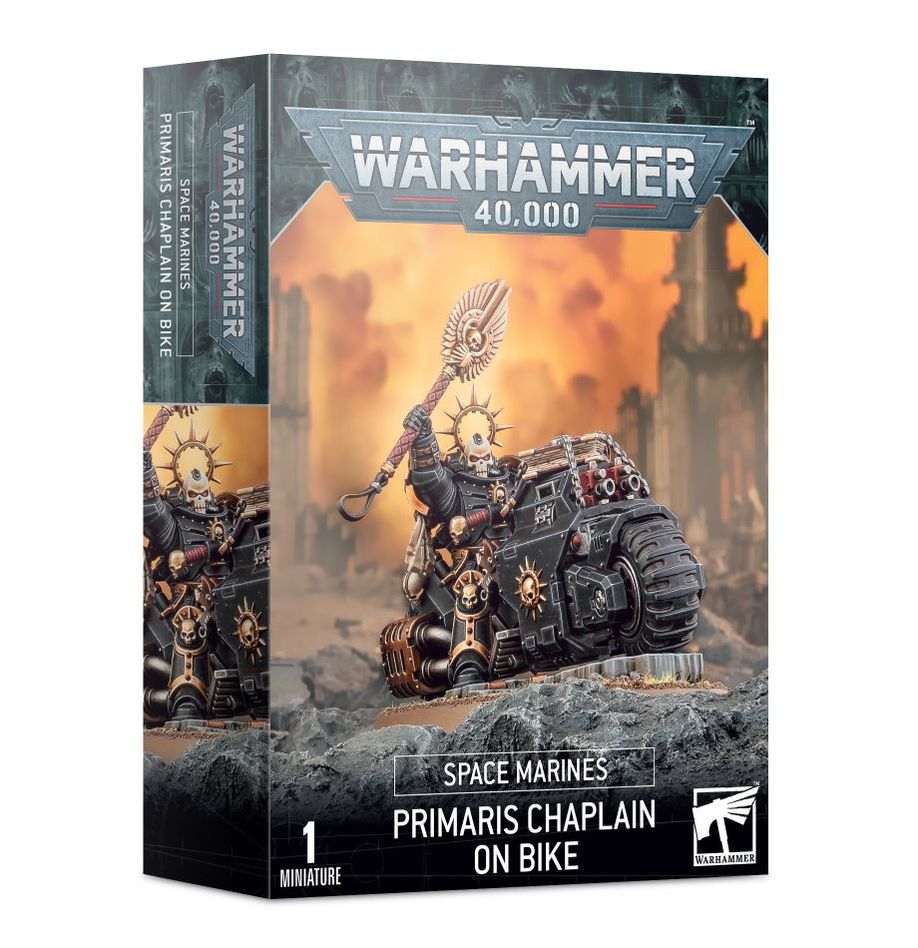 Warhammer 40,000 | Space Marines | Chaplain on Bike | Plastic Character Box