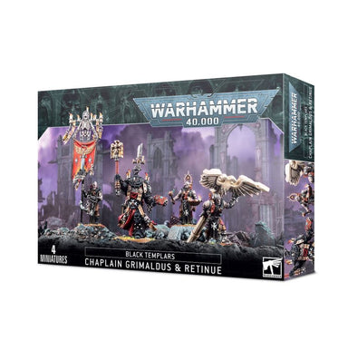 Warhammer 40,000 | Space Marines | Black Templars| Chaplain Grimaldus & Retinue | Plastic Unit Box