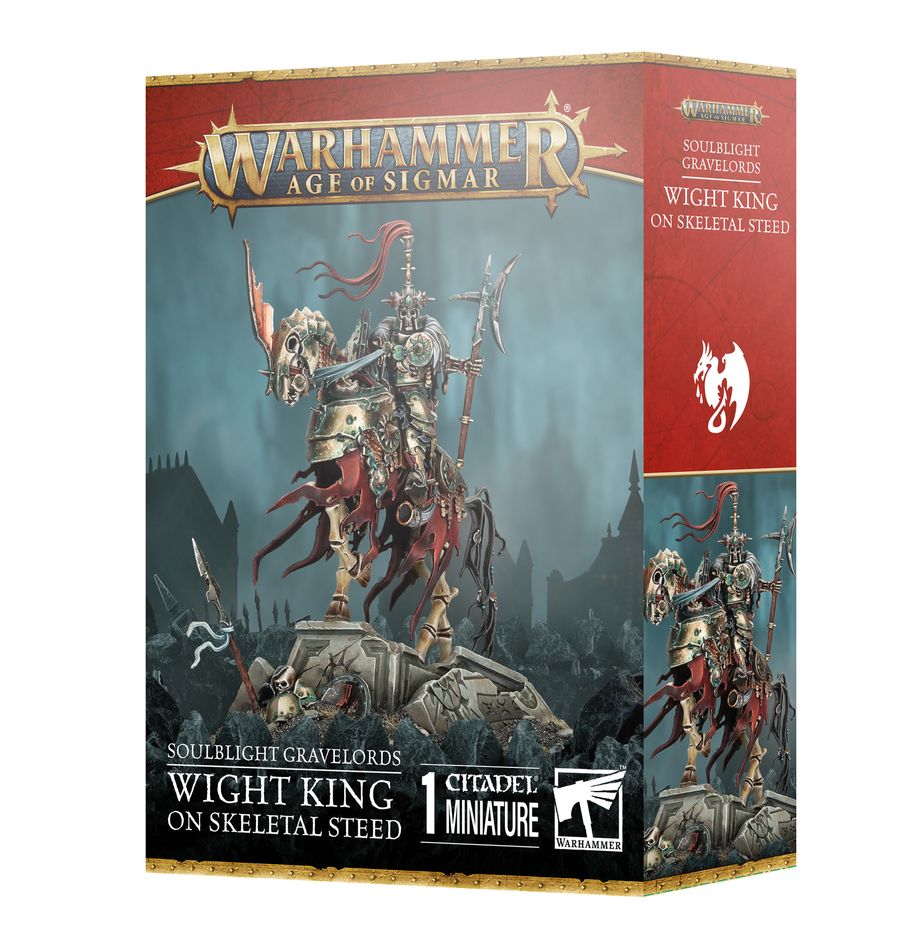 Age of Sigmar | Soulblight Gravelords | Wight King on Skeletal Steed | Plastic Model Small Box