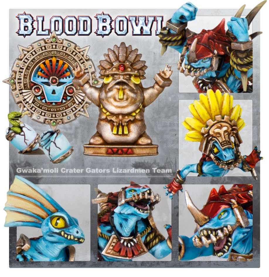 Blood Bowl | Lizardman Team | Gwaka'moli Crater Gators | Plastic Team