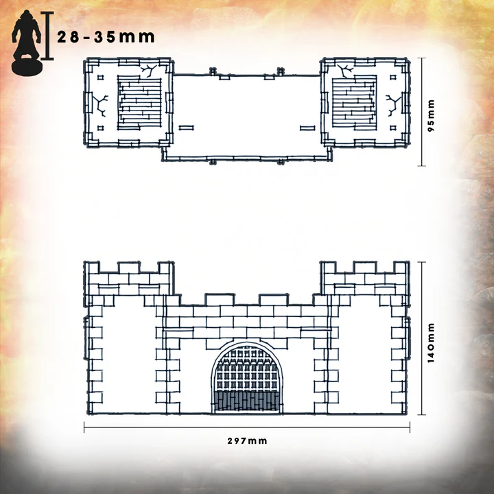 Half Tilt | Castle | 28mm MDF Terrain