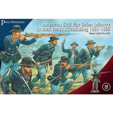 Perry Miniatures | ACW Union Infantry In Sack Coats Slirmishing 1861-1865 | 28mm Plastic Unit | North Star Games | Miniature Kingdoms