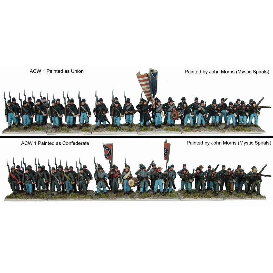 Perry Miniatures | ACW American Civil War Infantry | 28mm Plastic Unit | North Star Games | Miniature Kingdoms