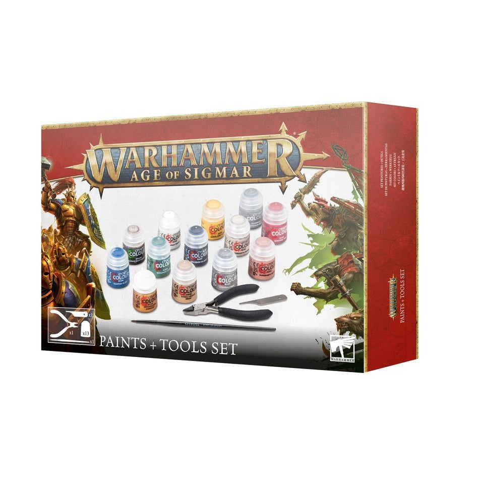Games Workshop | AOS Age of Sigmar | Paints and Tools Set | Citadel Paint Set