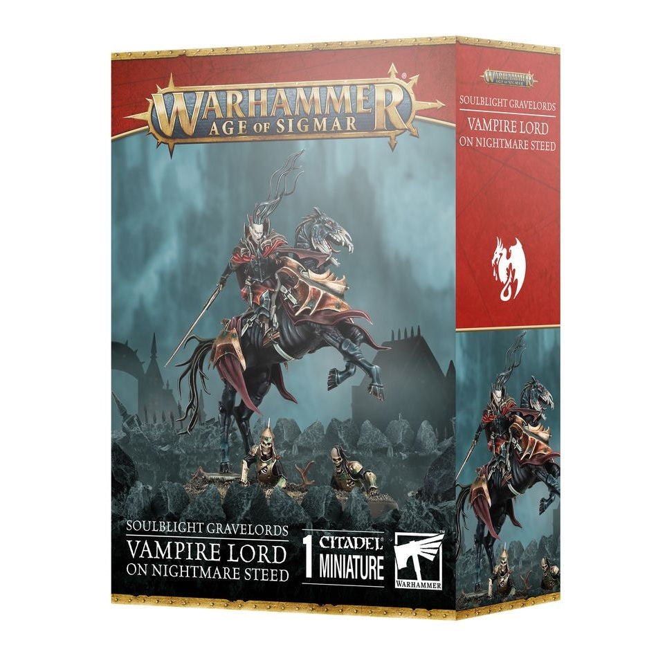 Age of Sigmar | Soulblight Gravelords | Vampire Lord on Nightmare Steed | Plastic Unit Box