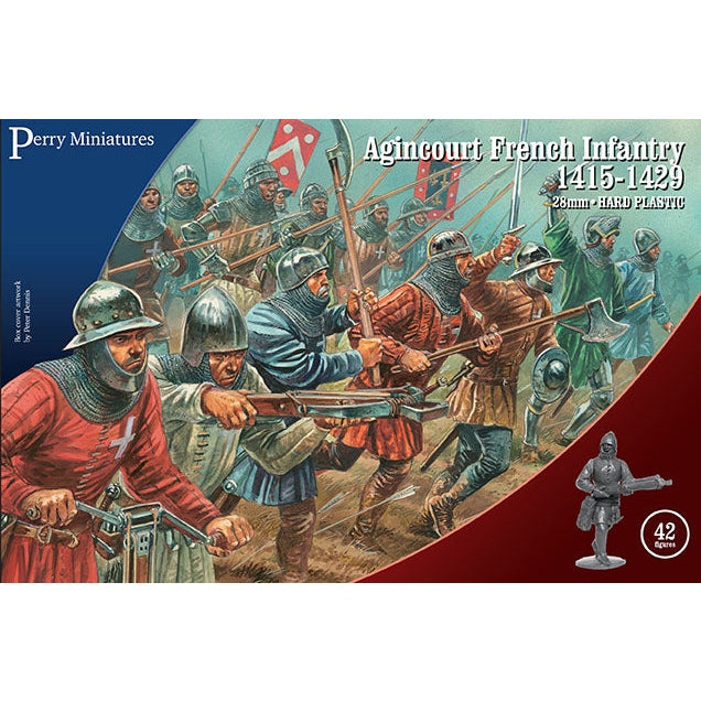 Perry Miniatures | HYW Agincourt French Infantry 1415-1429 | 28mm Plastic Unit | North Star Games | Miniature Kingdoms