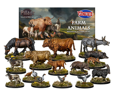Victrix | Pillage | Farm Animals - Medieval & Dark Ages | 28mm Plastic Terrain