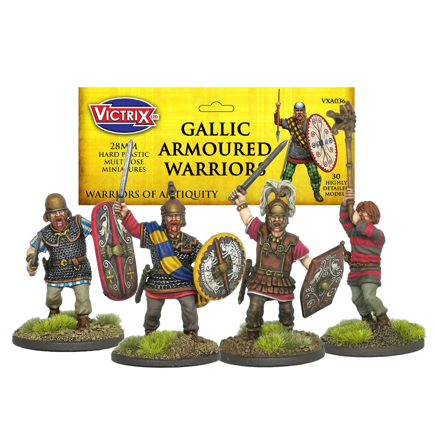 Victrix | Ancients Gallic Armoured Warriors | 28mm Plastic Unit | North Star Games | Miniature Kingdoms