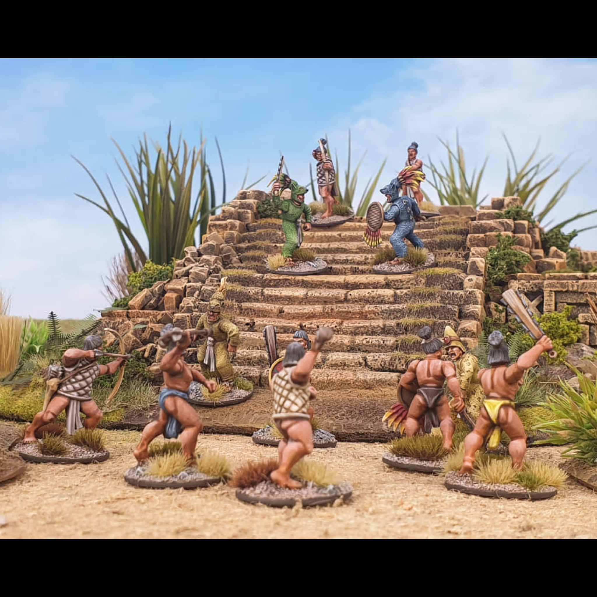 Renaissance | Aztec Warriors | Plastic Unit | Wargames Atlantic | Miniature Kingdoms