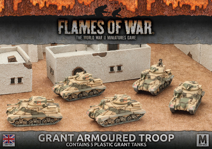 Flames of War | British Grant Armoured Troop Troop | 15mm Plastic Unit