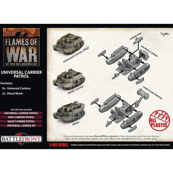 Flames of War | British Universal Carrier Patrol | 15mm Plastic Unit