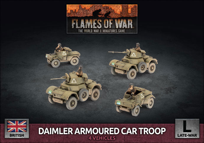 Flames of War | British Daimler Armoured Car Troop | 15mm Plastic Unit