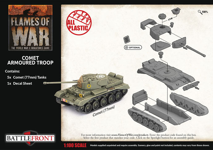 Flames of War | British Comet Armoured Troop | 15mm Plastic Unit