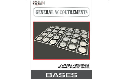 General Accoutrements | 25mm Dual Use Plastic Bases | Plastic Unit